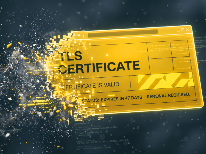 digitales zertifikate das in kleine Stücke zersplittert mit aufschrift TLS certificate und renewal requires