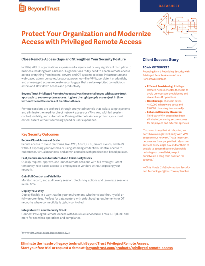 Privileged Remote Access Datasheet